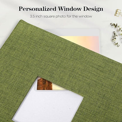Mublalbum Photo Album 4x6 300 Photos Linen Cover with Memo Areas Photobook Pictures Book for Wedding Family Baby and Vacation (Green)