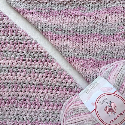 Chenillique Velvet Chenille Yarn for Crocheting, 4-Pack (856Yds / 400G), Free Patterns, Beginners Friendly - Soft Baby Yarn for Knitting Baby Blanket - #4 Medium Worsted Weight - Pink Haze