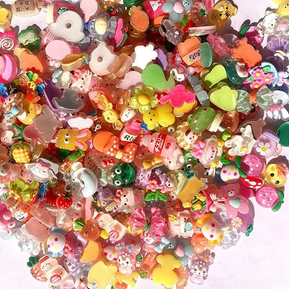 120 Pcs Random Slime Charms Bulk DIY Craft Making Making Kit, Resin Flat Back Slime Making Supplies for DIY Scrapbooking Crafts