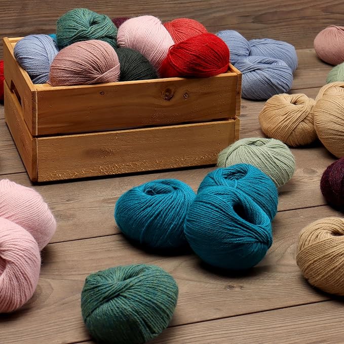 100% Baby Alpaca Yarn Wool Set of 3 Skeins (150 Grams) DK Weight - Made in Peru - Heavenly Soft and Perfect for Knitting and Crocheting (Heather Blush, DK)