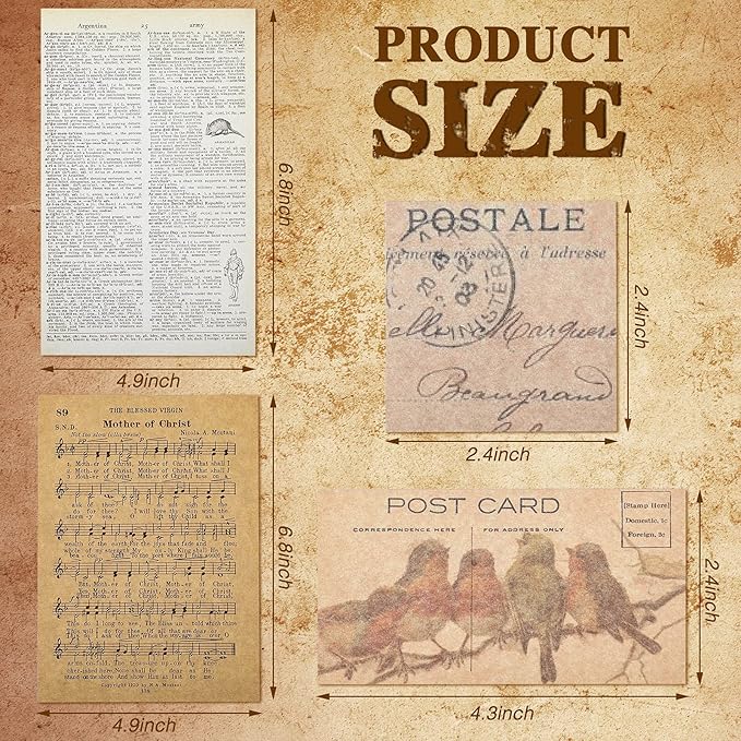 234 Pieces 4 Sets Vintage Scrapbook Paper Junk Journal Pages Collage Paper Ephemera Bundle Junk Journaling Supplies Craft Kits for Bullet Albums Planners Wall Art Decoupage Crafter Gifts Supplies