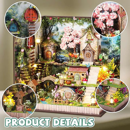 Kisoy DIY Miniature House Kit, Tiny House Building Kit with Furniture and LED Light for Adults and Teens, DIY Mini House Craft Kit, Decorations/Gifts for Family and Friends (Whispering Woods)
