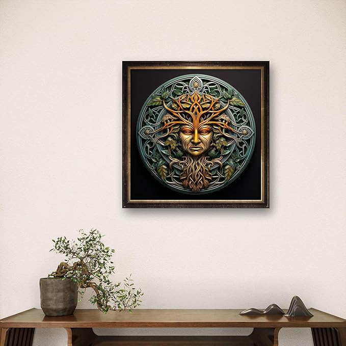 Leczany Cross Stitch Stamped Kit for Beginner - Human Face Tree | DIY Embroidery Starter Patterns Craft Kit Needlepoint for Adults | 11CT, 3 Strands | 14.2x14.2 inches