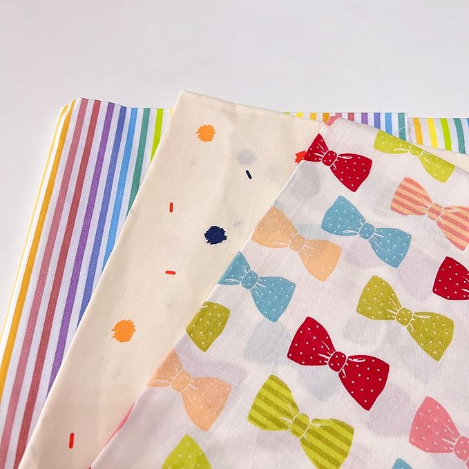 7Pcs 20" x 20" Cotton Fabric DIY Making Supplies Quilting Patchwork Fabric Fat Quarter Bundles DIY for Quilting Cotton Patchwork Cushions (Cherry, 20" x 20")