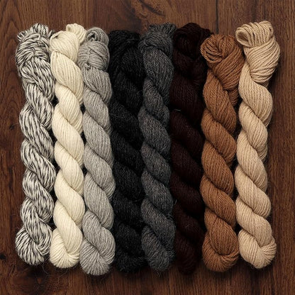 Origins Limited Collection - 100% Baby Alpaca Yarn Wool Set of 8 Hanks (200 Grams) DK Weight Made in Peru Natural Undyed Colors Heavenly Soft Perfect for Knitting and Crocheting (Assorted Colors, DK)