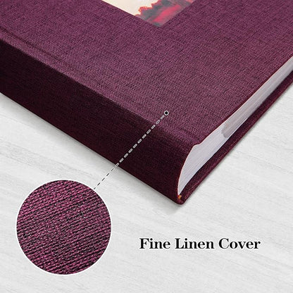 Mublalbum Photo Album 4x6 300 Photos Linen Cover with Memo Areas Photobook Pictures Book for Wedding Family Baby and Vacation (Purple)