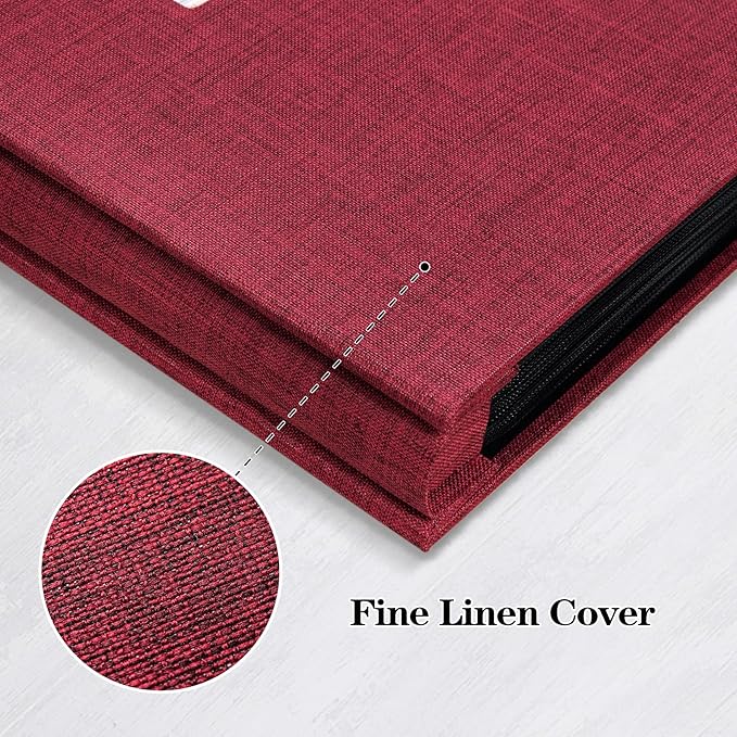 Mublalbum Photo Album 4x6 1000 Photos Linen Cover Large Picture Book Holds Horizontal and Vertical Pockets for Wedding Family Anniversary and Baby (Red)