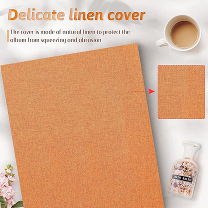 Popotop Photo Album 4x6 600 Pockets for Wedding Gifts,Linen Hardcover Picture Albums for Family Anniversary Baby Vacation Pictures