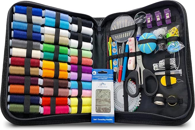 Vellostar Large Sewing Kit for Adults & Beginners – Portable Needle and Thread Kit with Professional Sewing Supplies & Accessories for Home Clothing Repairs, 36XL-Color Threads, 30-Assorted Needles