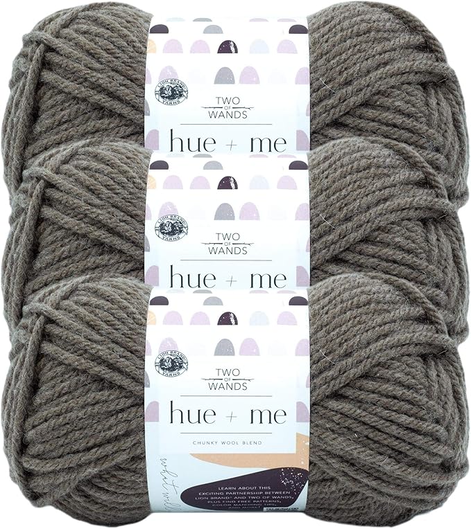 Lion Brand Yarn, Hue + Me Chunky Yarn for Crocheting, Knitting, and Crafts, Terra, 3 Pack