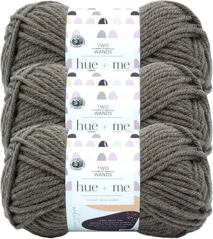 Lion Brand Yarn, Hue + Me Chunky Yarn for Crocheting, Knitting, and Crafts, Terra, 3 Pack