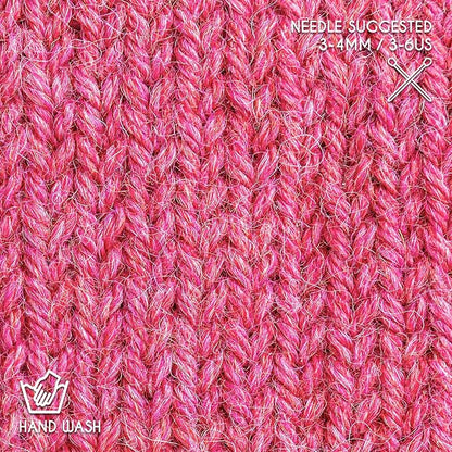 Worsted Set (6 x 1.75 oz) Super Soft Baby Alpaca Knitting Yarn Raspberry Cream 656 Yards