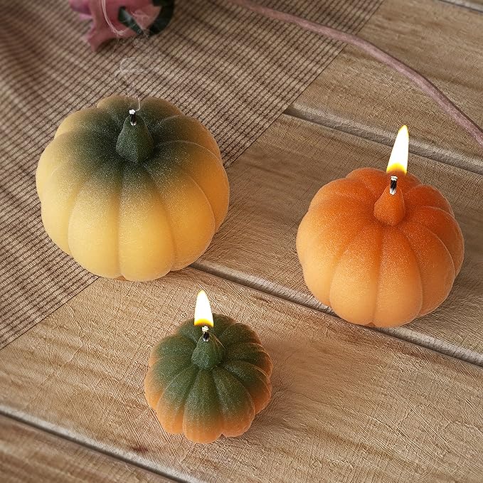 3 Pack Pumpkin Resin Molds Pumpkin Mold - Resin Casting Silicone Molds for Home Decor & Candle Making Wave Spiral Mold