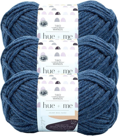 Lion Brand Yarn, Hue + Me Chunky Yarn for Crocheting, Knitting, and Crafts, Magic Hour, 3 Pack