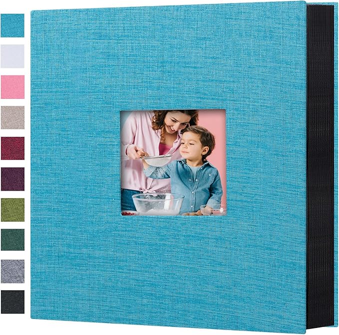 Mublalbum Photo Album 4x6 1000 Photos Linen Cover Large Picture Book Holds Horizontal and Vertical Pockets for Wedding Family Anniversary and Baby (Blue)