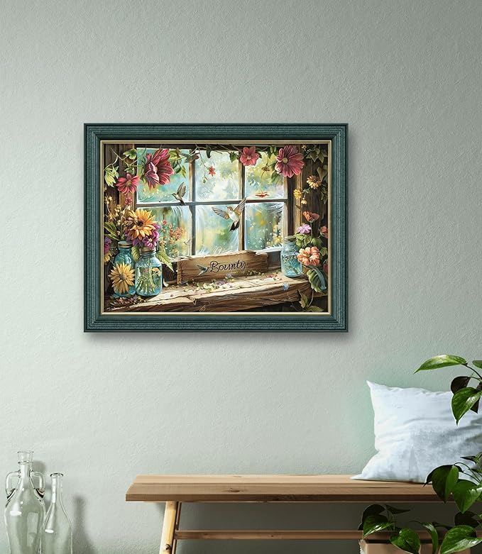 Leczany Cross Stitch Patterns Stamped Kit for Beginners | Embroidery Supplies DIY Craft Kit Needlepoint for Adults Starter | 11CT, 3 Strands | Beautiful Scenery by The Window 20.9x15.8 inches