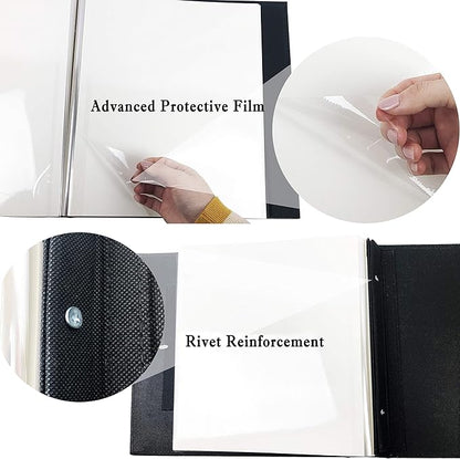 RECUTMS Photo Album Self Adhesive Magnetic DIY Scrapbook 60 Pages 13.3 x 13.4 (Inches) Accommodate 8X10 6X8 5X7 4X6 Photo Wedding Album Memory Book (Silver)