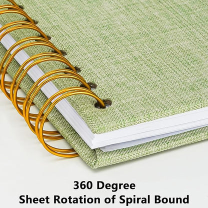 Yopih Linen Covered Scrapbook Photo Album, 10x10 Inches with Hardcover Kraft White Pages - Ideal for Travel, Wedding, Guest Book, Christmas, Baby Shower (40 Sheets/80 Pages)