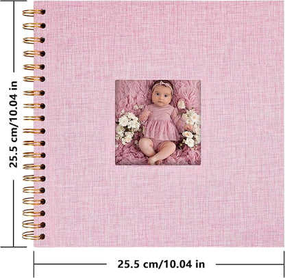 Yopih Linen Covered Scrapbook Photo Album, 10x10 Inches with Hardcover Kraft White Pages - Ideal for Travel, Wedding, Guest Book, Christmas, Baby Shower (20 Sheets/40 Pages)