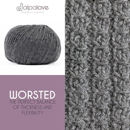 Worsted Set (6 x 1.75 oz) Super Soft Baby Alpaca Knitting Yarn Dark Gray 656 Yards