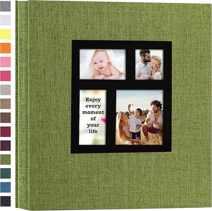 potricher Photo Album 4x6 1000 Photos Linen Cover Large Capacity Picture Albums for Family Wedding Anniversary Baby Vacation (Green)