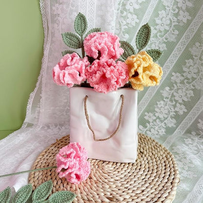 Lily's Lyric Flower Crochet Kit | Carnation & Ash Leaf | Step-by-Step Video Tutorial for Adults Teenagers | Craft Gift Idea DIY Home Decoration
