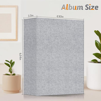 Popotop Photo Album 4x6 100 Pockets for Wedding Gifts,Linen Hardcover Picture Albums for Family Anniversary Baby Vacation Pictures