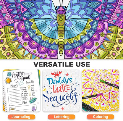 Mogyann Markers for Adult Coloring 72 Colored Pens Dual Tip Brush Markers for Coloring Books