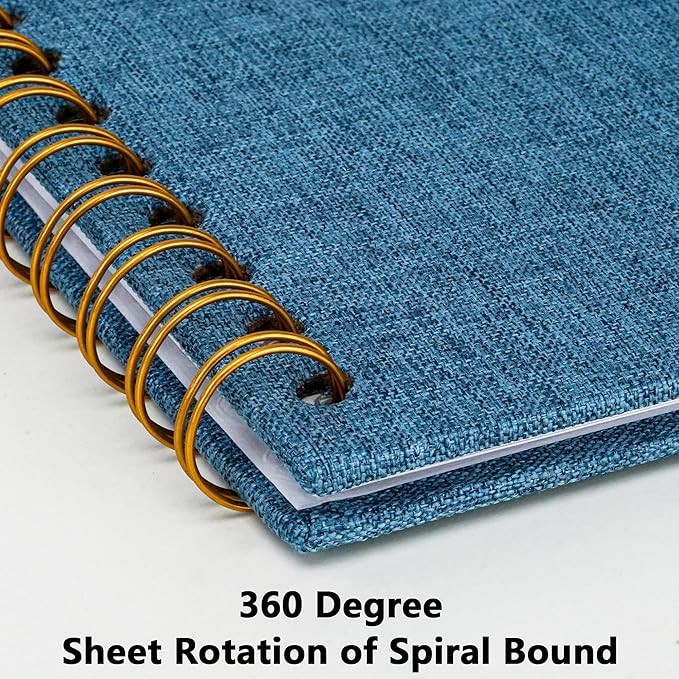 Yopih Linen Covered Scrapbook Photo Album, 10x10 Inches with Hardcover Kraft White Pages - Ideal for Travel, Wedding, Guest Book, Christmas, Baby Shower (20 Sheets/40 Pages)