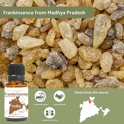 Nature Packaged Frankincense Essential Oil - Direct from Madhya Pradesh, India - Pure Essential Oil for Diffusers and Aromatherapy | 100% Pure Therapeutic Grade Natural Aceite de Incienso (22lbs)