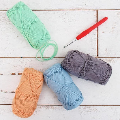 Threadart Crochet 100% Pure Cotton Size 2 Set | Soft Pastel Colors | Pack of 4 Skeins Each 50 Grams | Fine Yarn #2 | 165 yds per Skein