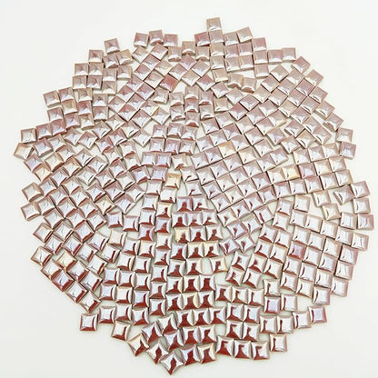 500g/1.1lb Random Color Irregular Ceramics Mosaic Tiles,DIY Making Creative Ceramic Mosaic Tiles for DIY Craft Plates Flowerpots Vases Cups Mosaic Making Supplies (0.47“ Square Pearl Brown)