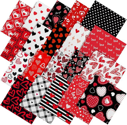 Fainne 40 Sheet 12 x 12 Inch Valentine‘S Day Scrapbook Paper Double Sided Scrapbook Specialty Paper Black Red Heart Love Printed for DIY Handmade Crafting Home Party Decor Card Making