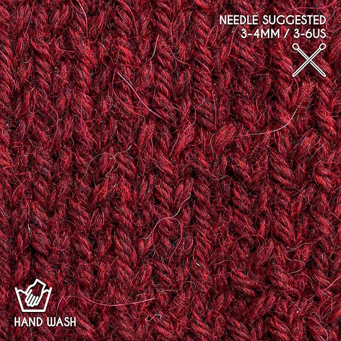 Worsted Set (6 x 1.75 oz) Super Soft Baby Alpaca Knitting Yarn Red Wine 656 Yards