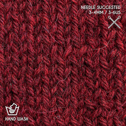 Worsted Set (6 x 1.75 oz) Super Soft Baby Alpaca Knitting Yarn Red Wine 656 Yards