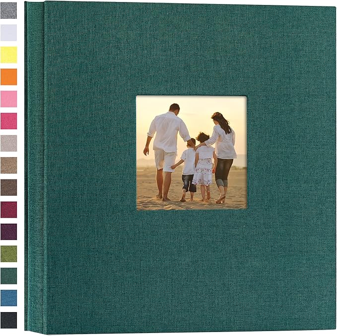 potricher Linen Hardcover Photo Album 4x6 1000 Photos Large Capacity for Family Wedding Anniversary Baby Vacation (Dark Green, 1000 Pockets)