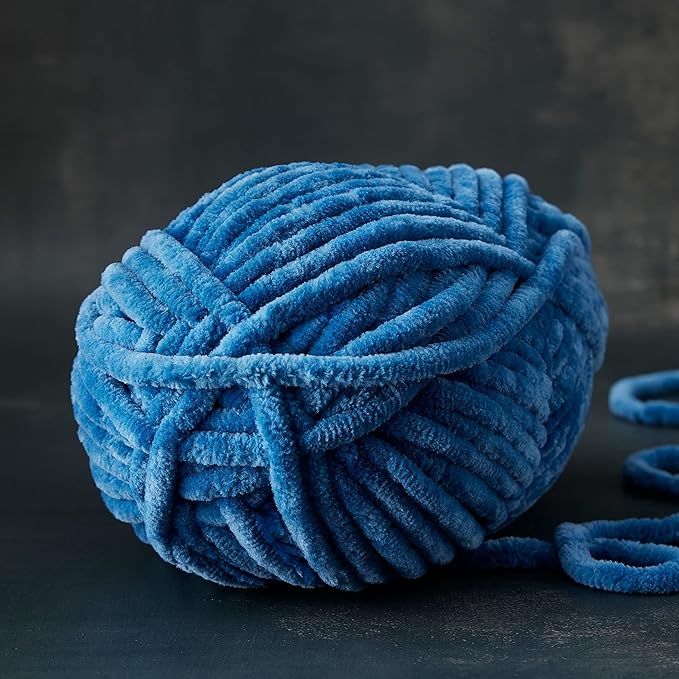 Loops & Threads Sweet Snuggles Yarn - Yarn for Knitting, Crochet, Weaving, and Arts & Crafts - Blue, Polyester, 8.8 oz