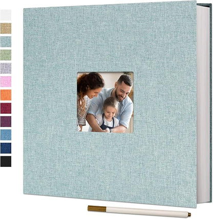 Vienrose Large Photo Album Self Adhesive for 4x6 8x10 10x12 Pictures Linen Scrapbook Album DIY 40 Blank Pages with A Metallic Pen