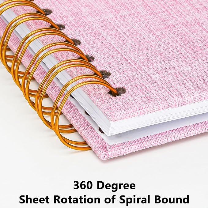 Yopih Linen Covered Scrapbook Photo Album, 12x12 Inches with Hardcover Kraft White Pages - Ideal for Travel, Wedding, Guest Book, Christmas, Baby Shower (40 Sheets/80 Pages)