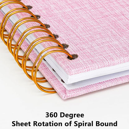 Yopih Linen Covered Scrapbook Photo Album, 12x12 Inches with Hardcover Kraft White Pages - Ideal for Travel, Wedding, Guest Book, Christmas, Baby Shower (40 Sheets/80 Pages)