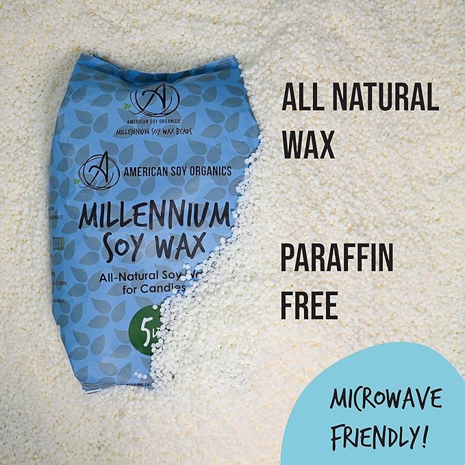 American Soy Organics - 5 lb Bag of Millennium Wax Natural Soy Wax for Candle Making