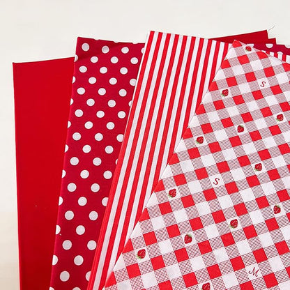 7Pcs 20" x 20" Cotton Fabric DIY Making Supplies Quilting Patchwork Fabric Fat Quarter Bundles DIY for Quilting Cotton Patchwork Cushions (Red, 20" x 20")