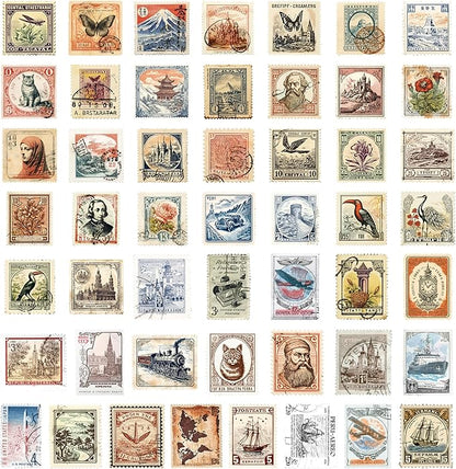Vintage Scrapbook Stickers Set, Retro Stickers for Bullet Journal, Antique Looking Sticker for Junk Journal Collage Album (Memory Stamp 100pcs)