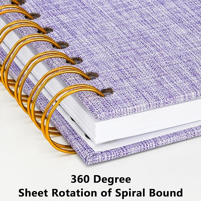 Yopih Linen Covered Scrapbook Photo Album, 10x10 Inches with Hardcover Kraft White Pages - Ideal for Travel, Wedding, Guest Book, Christmas, Baby Shower (40 Sheets/80 Pages)
