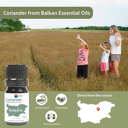 Nature Packaged Coriander Essential Oil - Direct from Bulgarian Balkan Mountains - Steam Distilled - Aceite Cilantro for Aromatherapy, Massage, Diffuser, DIY Candle and Soap Making - 2lbs