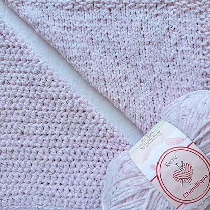 Chenillique Velvet Chenille Yarn for Crocheting, 4-Pack (856Yds / 400G), Free Patterns, Beginners Friendly - Soft Baby Yarn for Knitting Baby Blanket - #4 Medium Worsted Weight - Blush Confetti