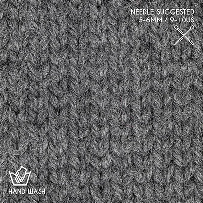Bulky Set (6 x 1.75 oz) Super Soft Baby Alpaca Knitting Yarn Dark Gray 328 Yards
