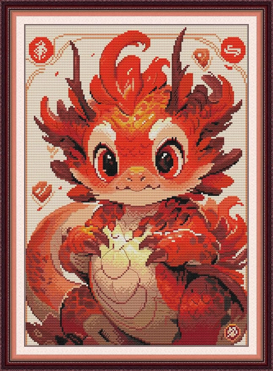 Maydiyer Counted Cross Stitch Kits for Adults,14CT Unprinted Pattern Embroidery Kits for Beginners,Easy Cross-Stitch Set DMC Threads Needlework-,Dragon 12.6''×16.9''