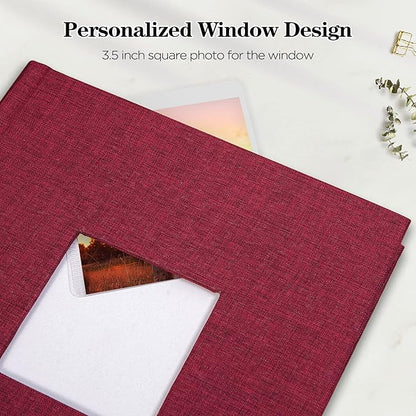 Mublalbum Photo Album 4x6 300 Photos Linen Cover with Memo Areas Photobook Pictures Book for Wedding Family Baby and Vacation (Red)
