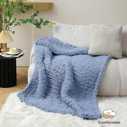 Chunky Yarn for Hand Knitting - #10 Chunky Chenille Yarn, Jumbo Big Thick Chunky Yarns for Crocheting, Super Bulky Chunky Knit Blanket Yarns, 8 Skein (25 yds 8 oz Each Skein), Blue Gray